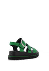 Rieker Womens Evolution Velcro Caged Sandals, Green & Black