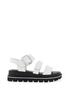 Rieker Womens Evolution Velcro Caged Sandals, White & Black