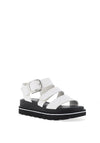 Rieker Womens Evolution Velcro Caged Sandals, White & Black