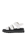 Rieker Womens Evolution Velcro Caged Sandals, White & Black