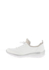Rieker Womens Slip On Elasticated Drawstring Laced Trainers, White