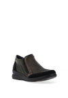 Rieker Womens Panel Side Zip Ankle Boots, Green Mix