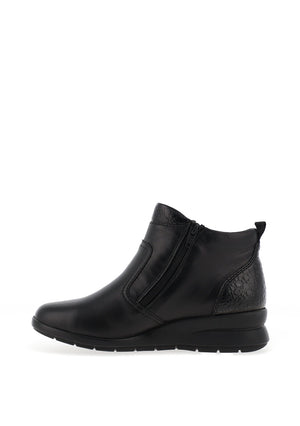 Rieker Womens Smooth Leather Ankle Boot, Black