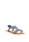 Sponge Kos Diamantie Detailing Slip On Sandals, Cobalt