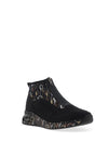 Rieker Womens Shimmer Balloon Printed Boots, Black