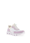 Rieker Womens Slip On Drawstring Laced Trainers, White & Lilac