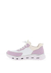 Rieker Womens Slip On Drawstring Laced Trainers, White & Lilac