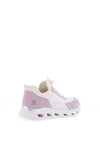 Rieker Womens Slip On Drawstring Laced Trainers, White & Lilac