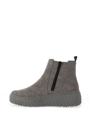 Rieker Womens Leather Platform Chelsea Boot, Grey
