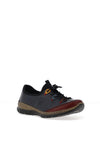 Rieker Womens Elasticated Lace Comfort Shoe, Navy