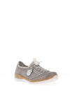 Rieker Womens Shimmer Drawstring Laced Trainers, Grey
