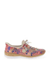 Rieker Womens Elasticated Laced Floral Shoes, Multi