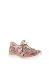 Rieker Womens Elasticated Laced Floral Shoes, Multi