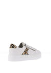 Rieker Womens Coated Leather Side Zip Leopard Trainers, White