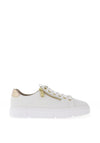 Rieker Womens Leather Woven Platform Trainers, White