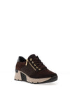 Rieker Womens Leather Quilted Trainers, Brown