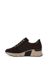 Rieker Womens Leather Quilted Trainers, Brown