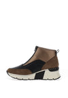 Rieker Womens Zip Front High Top Trainers, Brown