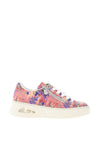 Rieker Womens Leather Leaf Print Trainers, Pink Multi