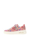 Rieker Womens Leather Leaf Print Trainers, Pink Multi