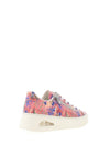 Rieker Womens Leather Leaf Print Trainers, Pink Multi