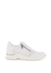 Rieker Womens Leather Side Zip Trainers, White