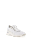 Rieker Womens Leather Side Zip Trainers, White