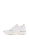 Rieker Womens Leather Side Zip Trainers, White
