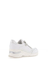 Rieker Womens Leather Side Zip Trainers, White