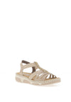 Rieker Womens T Bar Seashell Sandals, Beige