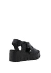 Rieker Womens Multi Strap Wedge Sandals, Black