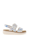 Rieker Womens Shimmer Velcro Strap Sandals, Blue Multi