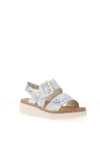 Rieker Womens Shimmer Velcro Strap Sandals, Blue Multi