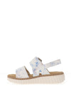 Rieker Womens Shimmer Velcro Strap Sandals, Blue Multi