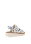 Rieker Womens Shimmer Velcro Strap Sandals, Blue Multi