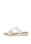 Rieker Womens T Bar Mule Sandals, White