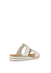 Rieker Womens T Bar Mule Sandals, White
