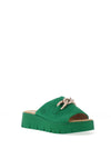 Rieker Womens Soft Touch Chain Mule Sandals, Green