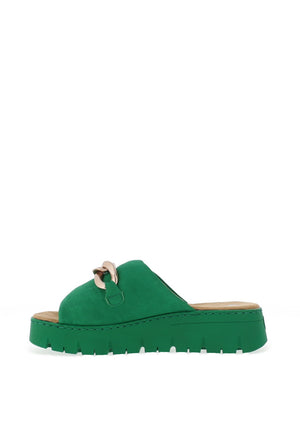 Rieker Womens Soft Touch Chain Mule Sandals, Green