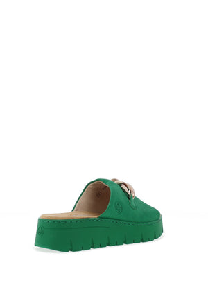 Rieker Womens Soft Touch Chain Mule Sandals, Green