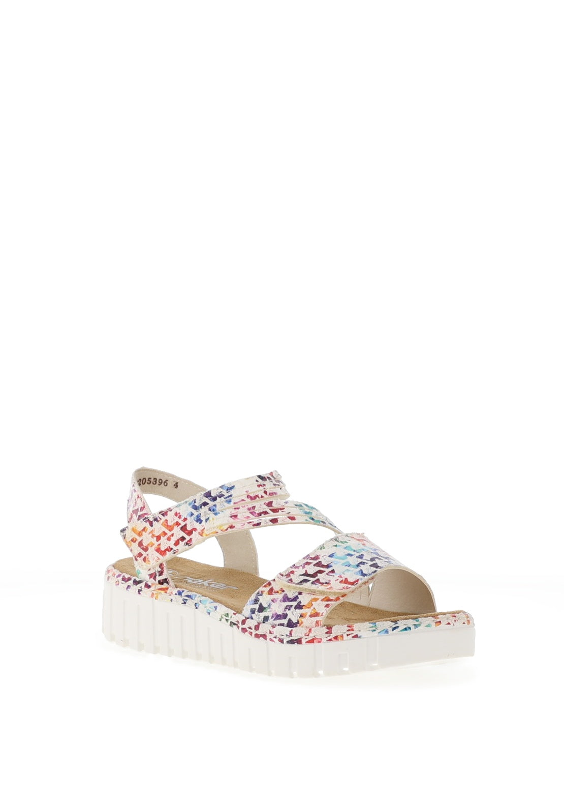 Rieker Womens Low Wedge Geo Sandals, Multi