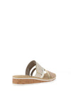 Rieker Womens Faux Leather Slip on Sandals, Natural Multi