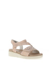 Rieker Womens Shimmer Cross Strap Sandals, Rose Pink