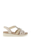 Rieker Womens Flower Detail Strappy Sandals, Beige