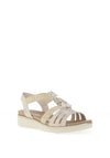 Rieker Womens Flower Detail Strappy Sandals, Beige