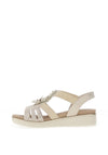 Rieker Womens Flower Detail Strappy Sandals, Beige