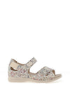 Rieker Womens Botanical Pattern Open Toe Sandals, White Multi