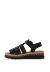 Rieker Womens Soft Touch Caged Sandals, Black