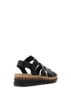 Rieker Womens Soft Touch Caged Sandals, Black