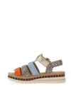 Rieker Womens Soft Touch Caged Sandals, Multi